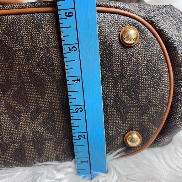 Michael Kors Dark Brown Shoulder Bag with Gold Accents - Picture 9 of 11